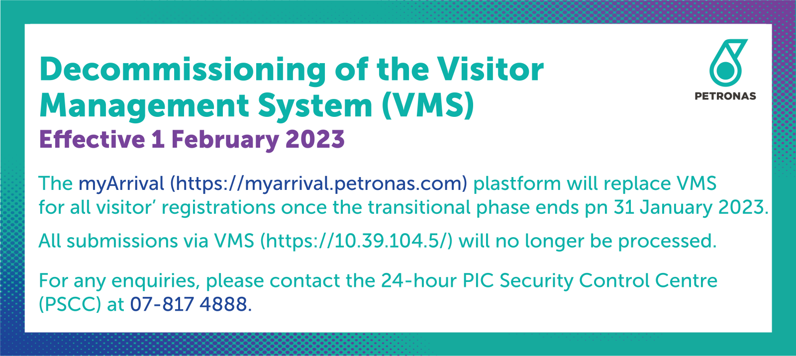 Decommissioning of VMS